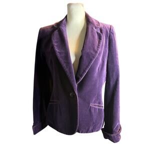 Lilli Ann Adolph Schuman Vintage 70s Purple Velvet Blazer, Tailored, Medium